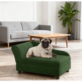 Pet Sofa Bed Couch With Storage,with Soft Cushion , Green (Option: green)