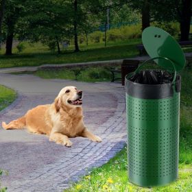 Dog Poop Trash Can 11.5 Gallons Weather-Resistant Dog Waste Bin With Lid (Option: green)