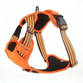 Dog Harness No Pull Breathable Reflective Pet Harness Vest (Option: Orange-M)