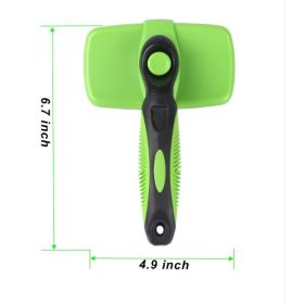 Pet Automatic Retractable Comb (Option: green)