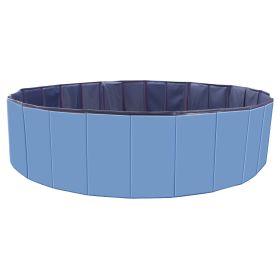 Foldable Pet Swimming Pool PVC Kiddie Baby Dog Swim Pool Bathing Tub Playmat Kids Pools (Option: Blu)