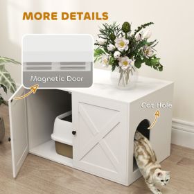Wooden Cat House (Option: White)