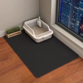 Cat Litter Mat Double Layer Filter Anti-bring Out (Option: Black-45x60)